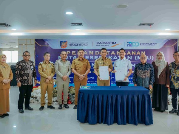 Bank Sultra dan Pemkab Konsel Teken MoU Penerbitan dan Implementasi KKPD